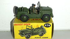 Dinky Toys 674 Army Austin Champ Very Good Original in Box