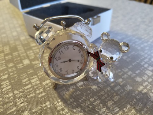 Swarovski bear clock - bear, (212687)