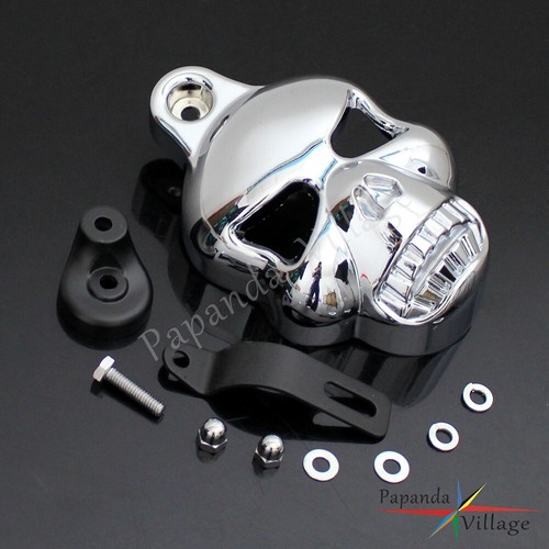 Aluminum chrome skull horn - aluminum,