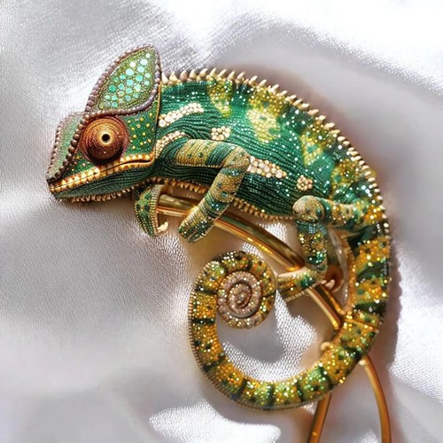Enamel lizard chameleon