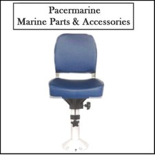 Classic Marine Folding Helm Seat Blue & Adjustable Pedestal 355-500mm