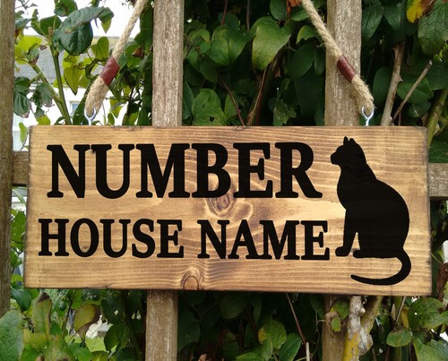 Cat house name sign - cat, plaque
