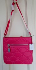 Lulu Guinness Pink Leather Jamie Lips Cross Body Bag. BNWT