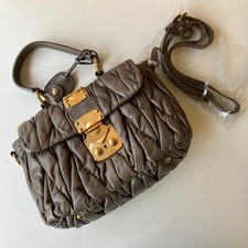 Miu Miu Matelasse Shoulder Bag 2WAY Leather Black Authentic Used