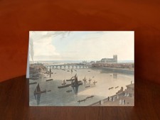 London, Westminster Bridge and the Abbey by William Daniell - A5 Art Print Card