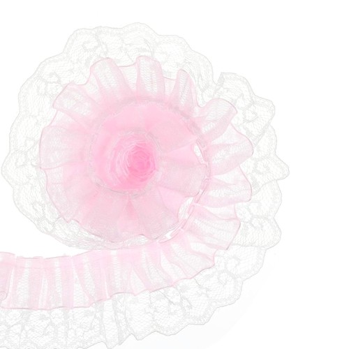10m long pink white gathered - long,