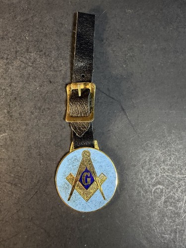 Masonic watch fob enamel - watch, on