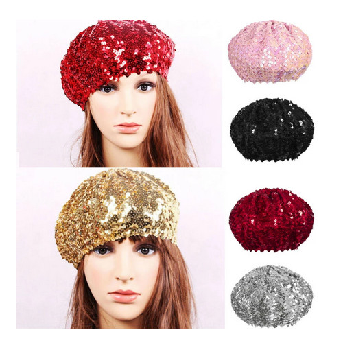 Sequin beret - sequin,