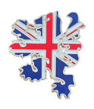 Union Jack on Lion Rampant Enamel Lapel Pin Badge (T1294)