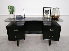 Upcycled G Plan Dressing Table Desk Mid Century Black Gold by Danny Kay Designs