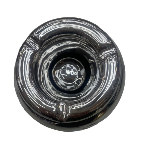 Ceramic stripy round - round, ash