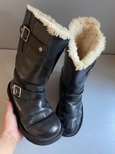 womens Ugg Kensington black leather mid calf boots uk 4.5 eur 37