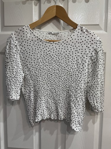 Zara white black polka dot - zara,
