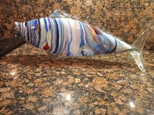 Huge Murano style Art Glass FISH figurine / vase - 46cm long - Excellent