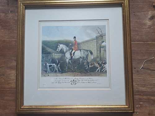 Old hunting picture horse - hunting,