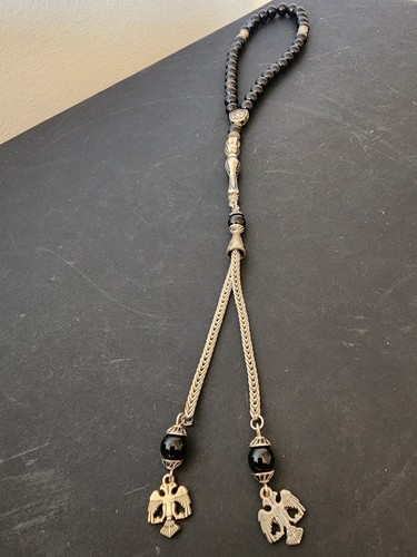 Greek komboloi beads - greek, black
