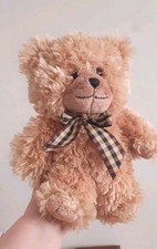 Keel Toys Golden Brown Supersoft Shaggy Floppy Teddy Bear + Bow  Plush Toy 28cm