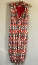 Missoni Womens Multicolor Printed Tie Neck Sleeveless Drape Dress Casual Rayon 