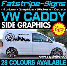 to fit VW CADDY COMPASS MOUNTAINS GRAPHICS STICKERS DECALS CAMPERVAN DAY VAN