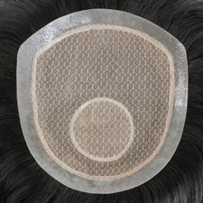 Silk Base Men's Lace PU Base Toupee  Remy Human Hair Wigs Straight Hair System