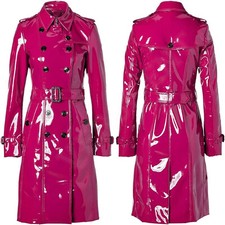 Women PVC Leather Trench Vinyl