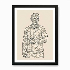 Drawing Of A Man Art Print