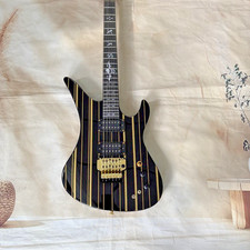Synyster Gates Electric Guitar With Black Gold Line Design Solid Body