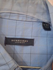Vintage Burberry London Shirt Men's XXXL Blue Button Down Striped Made In USA