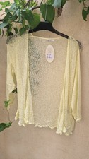 Womens Ladies Bali One Size Tie up Stretch  Net Shrug Cardigan Lemon 29