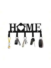 Vintage Hanging Wooden Key Holder & Letter Rack Hooks Storage White WallMounted.