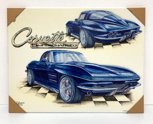 Wood sign blue 1963 - wood, chevy