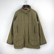 Alan Paine Combrook Tweed Field Coat Womens 18 Green Country Shooting Jacket