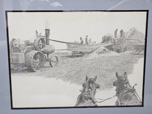Vintage framed farm print - vintage,