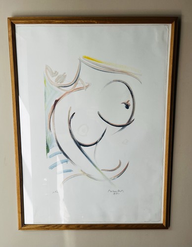 Signed lithograph nude - signed,