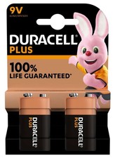 Duracell 9V Battery LR22 Plus Alkaline Batteries, 6LR61 MN1604, PP3, Smoke Alarm