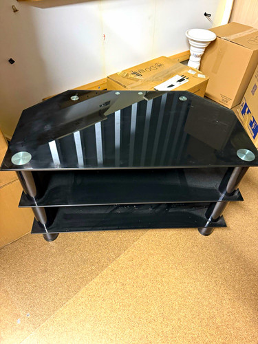 Black glass freestanding - glass, tv