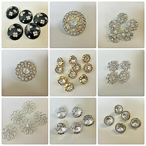 Crystal diamante buttons top - crystal,
