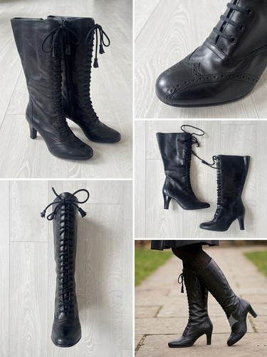 Clarks black leather knee high - clarks,
