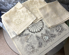 Four vintage cream polyester - vintage,