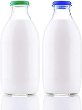 Airtight Milk Bottle Tops (5 Pack), Reusable, Specifically Designed to Fit St...