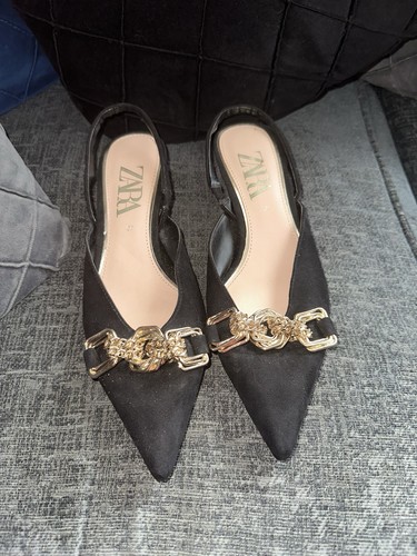 Zara black slingback kitten - black,