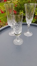 Three Nice Cut Glass Lead Crystal Champagne/Prosecco Flutes Not A Set