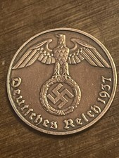 1937 One Pfennig German 3rd