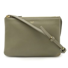 CELINE Trio Small Shoulder Bag/Pouch in Greige Leather (192033)