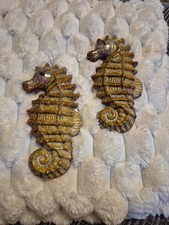 Pair Of Vintage Ceramic Seahorse Wall Decoration 7.5 Inches