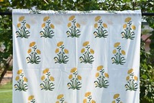 Yellow Flower block Print