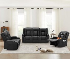 3 PCS Leather Recliner Sofa