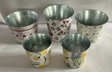 M&S Emma Bridgewater 5 x Plant Pots Metal Tin Joblot Bundle