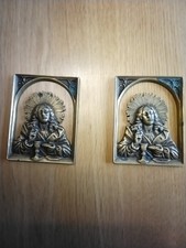 Two Matching Brass Plaques. Jesus's At The Last Supper.