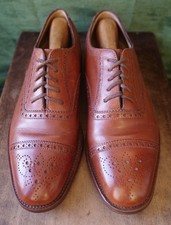 LOAKE CAP TOE SEMI BROGUE OXFORD BROWN MENS SHOE UK SIZE 7.5